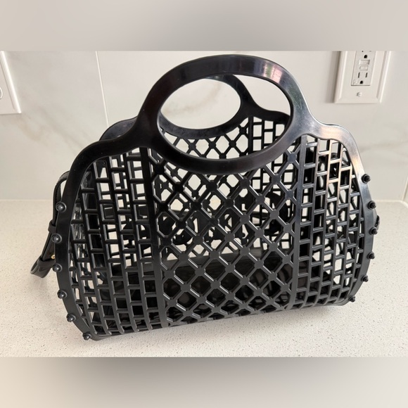 Chloe Cage Black Jelly Tote - Picture 7 of 12